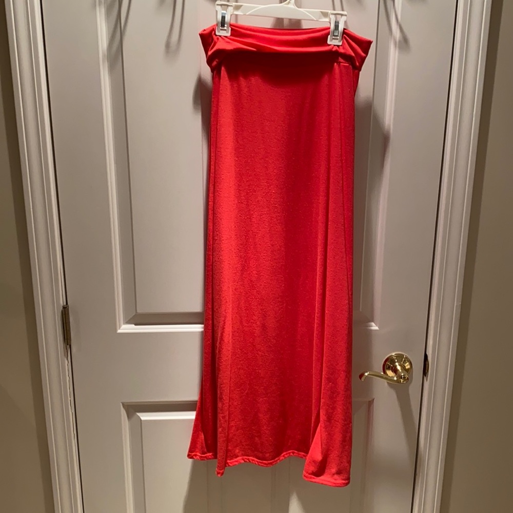 pink / salmon colored medium maxi skirt